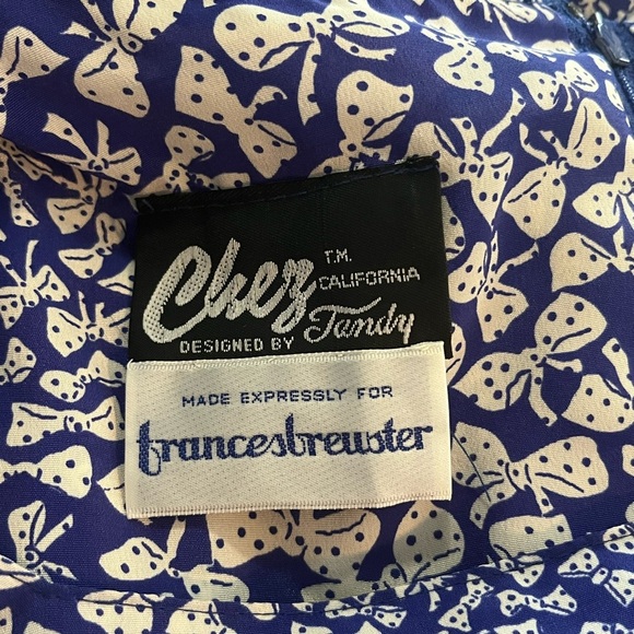 Chez California Designed by Tandy 1970’s Vintage Polka Dot Bow Print Dress - Picture 9 of 10